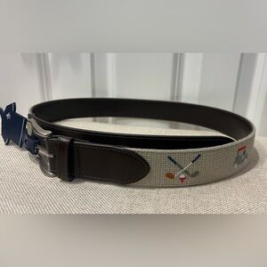 NWT Original Penguin Men's Canvas Golf Embroidered Belt -Khaki- Size 32